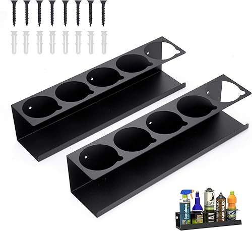 awagas 2PCS Sprühflaschenregal Wandregal, Aerosol Sprühdosenhalter Aufbewahrungsregal 5 Schlitzen Spray Bottle Storage Rack für Garage Geschäft Zuhause - Cheap-Us