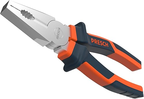 Presch Kombizange 180 mm - Universalzange ölgehärtet aus CR-V mit 2-Komponenten Griff und Greifflächen gezahnt - Cheap-Us