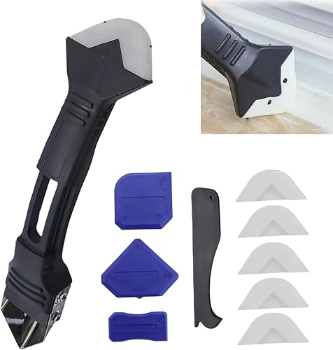 Silikonentferner 5in1,Silikonentferner Werkzeug Set,Multifunktionale Silikon Werkzeug Schaber Set,Fugenabzieher Set,Silikon Entfernen Werkzeug,Dichtmittelelentferner,Schaber Entferner - Cheap-Us