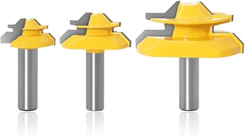 APlus 3tlg. 1/2 Inch 12,7mm Verleimfräser Gehrung Verleimfräser Oberfräse 45 Grad Lock Miter Router Bit Holzbearbeitung Fräser Schneidwerkzeug für Graviermaschine Trimmmaschine - Cheap-Us