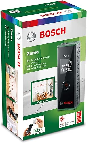 Bosch Laser-Entfernungsmesser Zamo der 4 Generation (einfaches und präzises Messen bis 25 m, Akkus über USB-C aufladbar, mit Adapterschnittstelle, im E-Commerce Karton) - Cheap-Us