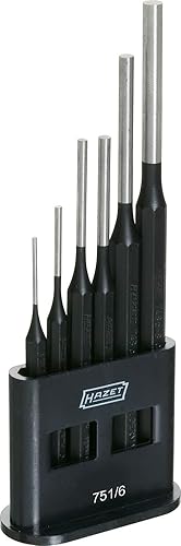 HAZET Splinttreiber-Satz 751/6 I 6-teiliges Set I passendes Set zum Ein- oder Austreiben von Splinten und anderen Verbindungselementen I Platzsparende Aufbewahrung - Cheap-Us