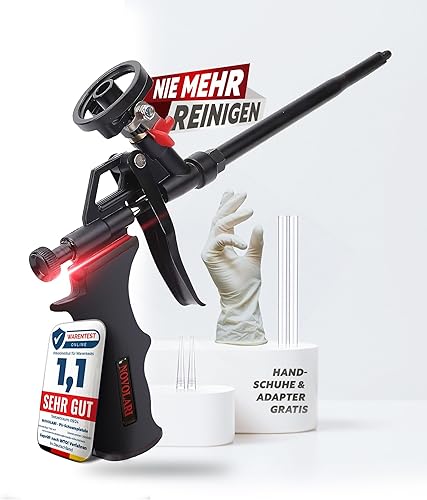 Novolari® PU Schaumpistole mit langlebiger Kupferspitze und selbstschließendem Ventil – präzise Ergebnisse ohne Reinigungsaufwand - Bauschaumpistole für maximale Haltbarkeit - Foam Gun - Cheap-Us