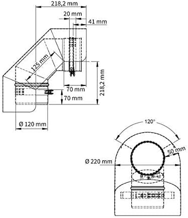 Ø 120mm - Ofenrohr 25cm mit Drosselklappe schwarz - 2 mm Stahlblech - bis 600°C - Senotherm-Beschichtung - rußbeständig - frost- und tauwasserbeständig - erfüllt DIN Norm 1856-2 - Cheap-Us