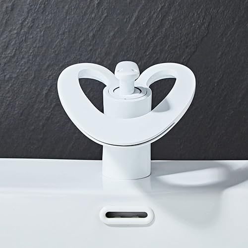 Wasserfall Waschtischarmaturen Badarmatur Spültischarmatur Weiß Einhebel Heiß- und Kaltmischer Monoblockarmaturen - Cheap-Us