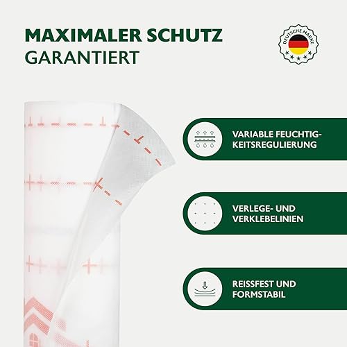 ALMO Dampfbremse 25m x 1,5m (37,5m²) Feuchteregulierende Dampfbremsfolie für Innenausbau und Dachausbau | Klimamembran einfach zu verbauen für eine luftdichte Gebäudehülle - Cheap-Us