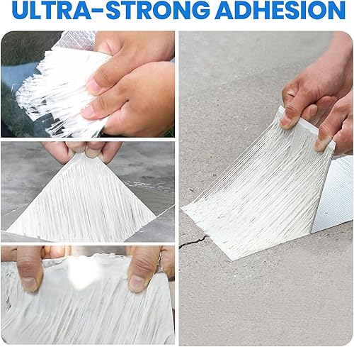 ADHES Butylband Dichtungsbänder Silber Aluminiumfolie Tape Wasserfestes Klebeband Reperaturband für Dach, Wohnwagen, Flachdach, 100mm x 5m - Cheap-Us