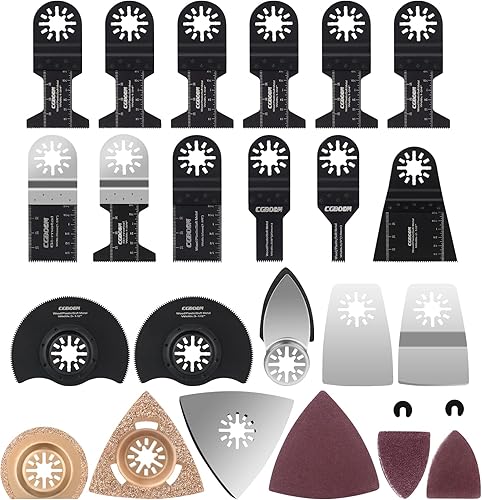Sägeblätter Kit, CGBOOM 105 tlg aus Kohlenstoffstahl und Edelstahl Oszillierendes Zubehör Set Multifunktionswerkzeug für Fein Multimaster, Dremel, Bosch, Makita DTM51, Einhell - Cheap-Us