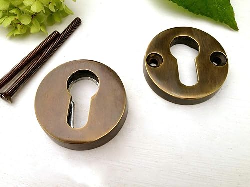 Antikas - Sicherheits-Rosette aus Messing, PZ-Beschläge, Schloss-Rosette im Antik-Stil - Cheap-Us