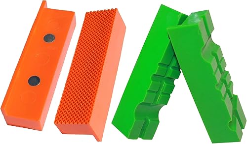 Weiche Schraubstock-Schutzbacken | GRIP&BENDER 100MM-125MM | 4er-Set | Magnetisch | Schonbacken aus TPU-Kunststoff | Diese Spannbacken Schützen Ihr Werkstück | (117MM-Set) - Cheap-Us