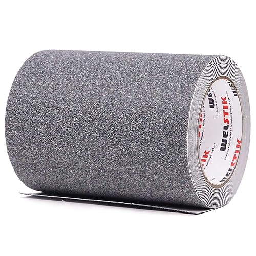 WELSTIK 15 CM x 5 M Anti-Rutsch-Klebeband, High Traction Safety Track Band, Rutschfestes Streifen-Band, Starker Klebender Sicherheits-Aufkleber für Draußen, Grau - Cheap-Us