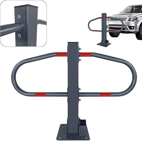 LARS360 Parkplatzsperre Klappbar mit Schlüssel aus Eisen, Absperrpfosten Klappbar Zum Schutz von Privaten Parkplätzen Oder Zugängen mit Anzubringenden Reflektierenden Markierungen - Cheap-Us