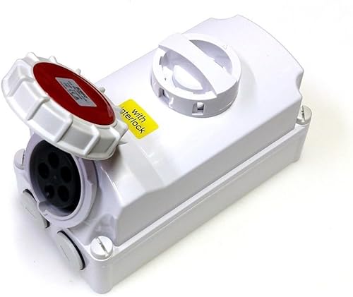 16 Amp Schalter Interlock 5 Pin Buchse 380 V – 415 V IP67 3P + N + E Wasserdicht Rot Triple Phase verriegelt Stecker 16 A - Cheap-Us