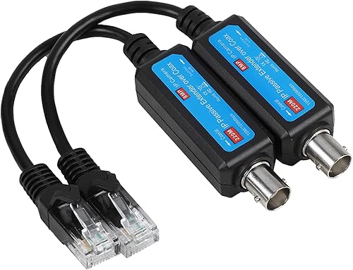 Joyzan IP Netzwerksender, Passiver Netzwerk Koaxial Sender Koax auf Ethernet Adapter 10/100 MBit/s 1 Kanal Passives Koaxialer Empfänger Extender Video Baluns Nur für IPC-Netzwerk-Überwachungskameras - Cheap-Us