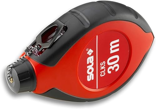 Sola Schlagschnur CLKS - 30m Markierschnur - schneller Schnureinzug durch 6:1 Getriebe - großes und robustes Kunststoffgehäuse - Schnippschnur mit gehärtetem Endhaken - Cheap-Us