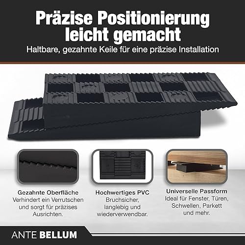 Abstandshalter Kunststoff für Fußböden, Fenstern und Türen - Keile Kunststoff für effektive Montage - Laminat Abstandshalter, bruchfest, verbindbar, in drei Größen - Ante Bellum (50 Stück) - Cheap-Us