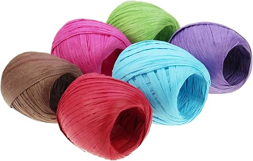 6 Rollen 6 Farben Bast Bindfäden Papierschnur für Box Verpackung - Cheap-Us