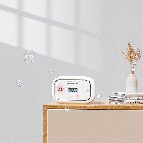 Andyssey ZA326 H01 Kohlenmonoxid Melder 10 Jahre Batterie, Tragbarer CO Detektor mit LCD Display, Zertifiziert EN 50291, 85 dB Alarmlautstärke, 1 Stück - Cheap-Us