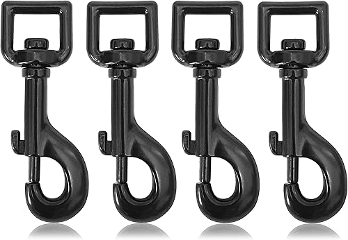 Ganzoo Karabiner-Haken mit Drehgelenk L: 87 mm, Bolzenkarabiner für Hunde-Leine, 4 Stück, Wirbelkarabiner, für Paracord 550 Hundehalsband, legierter Stahl, Schnapp-Karabiner Drehkopf, Farbe: Schwarz - Cheap-Us