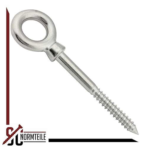 Augbolzen mit Holzgewinde - 12 x 100 mm - 1 Stück - Ringschraube/Augenbolzen - aus Edelstahl A4 V4A - SC8268 | SC-Normteile® - Cheap-Us