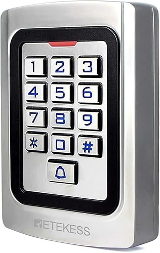 Retekess T-AC04 Digicode Tastatur Metall IP68 Zugangskontrolle PIN 125KHz RFID Wasserdicht Hinterleuchtet Wiegand 26 Diebstahlsicherung, Geeignet für Boutique-Apartment-Geschäfte - Cheap-Us