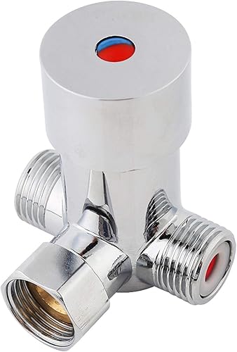 G1/2 Heiß- und Kaltwasser-Mischventil, automatisches Thermostat-Mischventil mit Rückschlagventilen, 20 m³/h Temperaturregelungsmischer für Haushalts- oder gewerbliche Rohre - Cheap-Us