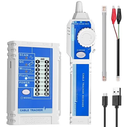 YGiTK Netzwerk Kabel Tester NCV Tester mit LCD, Multifunktions Kabel Tester, Kabel CAT5 CAT6 CAT7 CAT8 Draht Netzwerktester, Wire Tracker Line Finder für Telefonleitungstest, Kontinuitätsprüfun - Cheap-Us