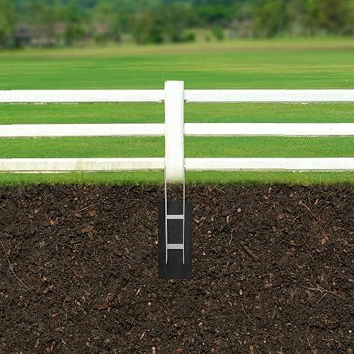 Ansobea H-Pfostenträger H-Anker Pfostenanker Set H Anker Pfostenträger Träger Anker Pfosten H-Form Stahlträger für Pfosten Zaun, Carports, Stelzenhäuser (6 Stück 101 x 600 x 5 mm) - Cheap-Us