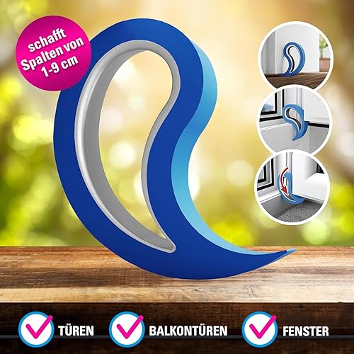 Stoppy, Stoppi, Fensterstopper, Türstopper, Türkeil, Türhaken, Fensterklammer, 2er Set (erhältlich in 14 Farben) (schwarz) - Cheap-Us