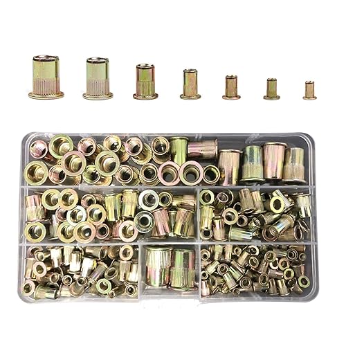 192 Stück Nietmuttern Set,Gewindenieten,Blindnietmuttern,Verzinkter Karbonstahl, Einnietmuttern Sortiment für Metall, Holz, Aluminium(M3/M4/M5/M6/M8/M10/M12) - Cheap-Us
