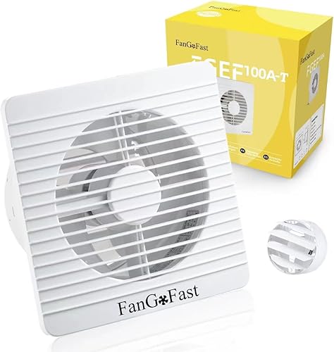 FanGoFast Badlüfter 100mm, Abluftventilator Leiser mit Rücklaufklappe, 12W Leistungsstarke Wandventilator Lüfter Für Küche Bad Gewächshaus Garage - Cheap-Us
