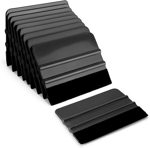 Ehdis Rakel Set Folien Rakel mit Filzkante Folienrakel Andrückrakel für Auto, Möbelfolie, Fensterfolie, Folierung, Tönungsfolie, Klebefolie Folierungs Werkzeug Set 4 Zoll (10 Stück, Schwarz) - Cheap-Us