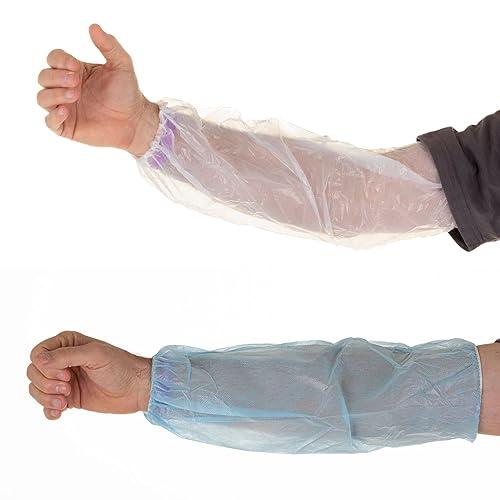 XARA - Ärmelabdeckung aus Polyethylen, 0,02 mm, verstellbar, Einweg-Schutz für Arme und Ärmel, handversiegelt, Weiß, 400 Stück… - Cheap-Us
