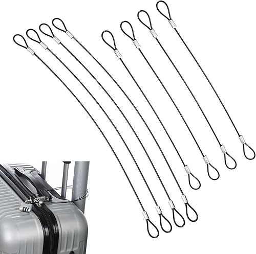 CLKE Sicherheitskabel für den Außenbereich, 20 cm, 30 cm, Edelstahl, Sicherheitskabel, Draht, mit Doppelschlaufe, für Schloss Fahrräder, Gepäck, Außentüren, Bilderrahmen, Schwarz, 8 Stück - Cheap-Us