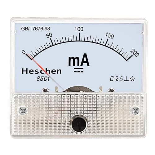 Heschen 85C1-200mA Rechteck Panel montiert Stromzähler Amperemeter Tester DC 0-200 mA Klasse 2,5 weiß - Cheap-Us