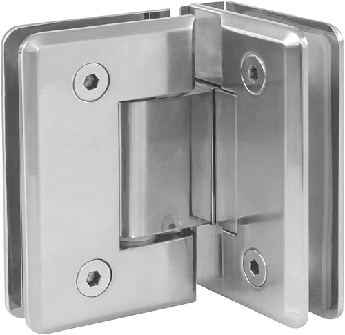 Amig - Zamak Duschscharnier fest | 88 x 54 mm | Modell B | Nickel matt | Geeignet für Duschabtrennungen aus Glas | 8-12 mm Dicke | Maximale Belastung pro Paar: 35 kg - Cheap-Us