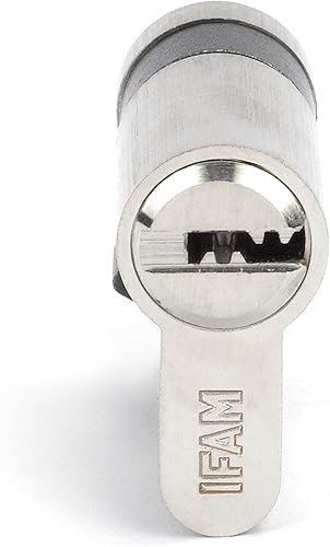 IFAM Cylinder Start STR1030N, Zylindrisches Sicherheitsschloss, vernickelt, 10x30mm, inkl. 5 vernickelten Stahl-Sicherheitsschlüsseln, Euro-Profilzylinder, Innen- und Außentürschloss - Cheap-Us