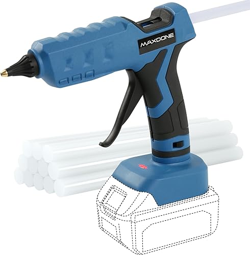 Heißklebepistole Klebepistole 100W Akku-Heißklebepistole, Kompatibel mit Makita-Akku 18V Bastelwerkzeug mit Klebesticks, für Heimwerken, 11mm Sticks (ohne Werkzeug, ohne Batterie, ohne Ladegerät) - Cheap-Us