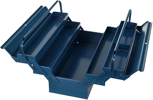 Dönges Metall Werkzeugkasten leer mit 6 Fächern | HxBxT 53 x 20 x 20cm, mit 21 L Volumen | Robust & zuverlässig Made in EU | Retro Profi Werkzeugkoffer ohne Werkzeug | Werkzeugkiste, werkzeugbox - Cheap-Us