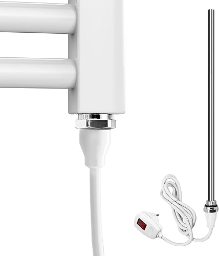 S'AFIELINA Heizstab für Badheizkörper 1200 Watt,Edelstahl-Heizstab für Heizkörper, Badetuchheizkörper, elektrischer Handtuchwärmer, Heizelement mit Steckerschalter Weiß - Cheap-Us
