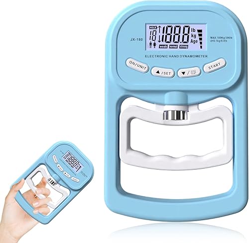 WIYETY Digitaler Handkraftmessgerät Hand Dynamometer: 396lb/180Kg Elektronische Griffkraft Messgerät, LED Display Grip Strength Trainer mit USB-Ladekabel, Intelligent und Einfühlsam - Cheap-Us
