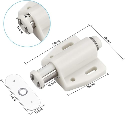 KBNIAN 6 Stück Magnet Drucktüröffner Magnetschnäpper Möbel Federschnäpper Magnetverschluss Push to Open Magnet Druckschnäpper für Schranktüren, Bücherschränken, Schubladen (Beige) - Cheap-Us