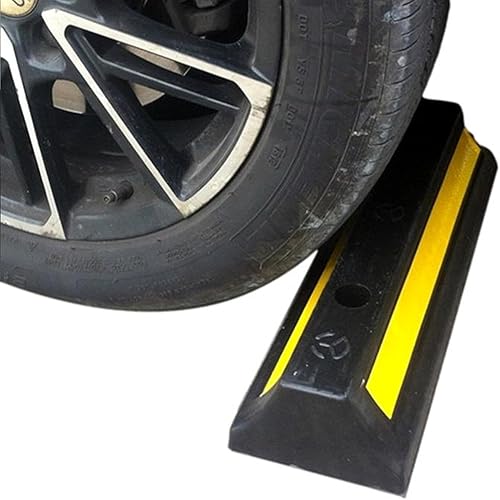 1 x Parkplatzbegrenzung Gummi - 46 x 14 x 8 cm Radstopper für Parkplätze und Garage - Abstandhalter - Parkhilfe Parkschwelle Einparkhilfe - Garagenstopper mit Reflektoren - Cheap-Us