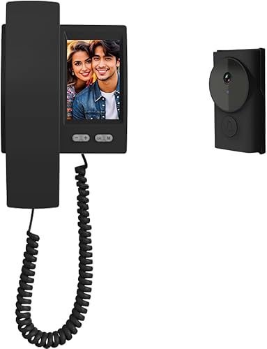 TKMARS Kabellose Türklingel mit Kamera und Bildschirm, Video-Türsprechanlage ohne WLAN, für doppelte Kommunikation, Video-Türsprechanlage ohne App, Video-Türsprechanlage, Nachtsicht, kostenlose - Cheap-Us