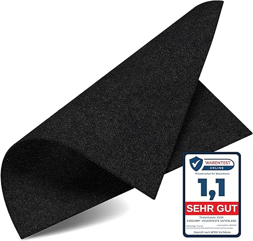 EVOCAMP Feuerfeste Unterlage 30x30 cm hitzebeständig bis zu 982 °C Feuerfester Stoff ideal als Feuerschutzmatte oder als Grillunterlage, Hitzeschutzmatte Nicht brennbar, feuerfeste Platte Brandschutz - Cheap-Us