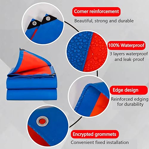 SHANNA Abdeckplane 3x5 m Wasserdicht, 180 g/m² PE Schutzplane Gewebeplane mit Ösen, UV Stabil Reißfest LKW Plane, Mehrzweck Abdeckung für Gartenmöbel Holz Pool Trampolin Auto, Grau-Grün - Cheap-Us