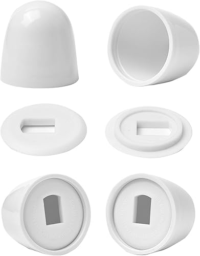 Universal-WC-Bolzenkappen, rund, Kunststoff, zum Aufstecken, mit zusätzlichen Unterlegscheiben für einfache Installation, 3,6 cm Höhe, Weiß, 4 Stück - Cheap-Us