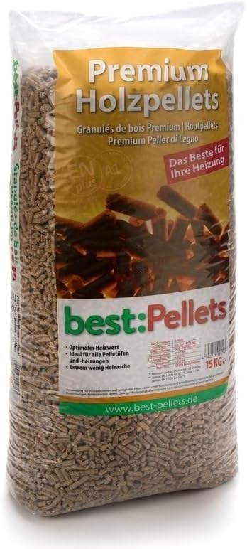 Best:Pellets Holzpellets Heizpellets Weichholz Wood Pellet Öko Energie Heizung Kessel Sackware 6mm 1 x 15kg Sack - Cheap-Us