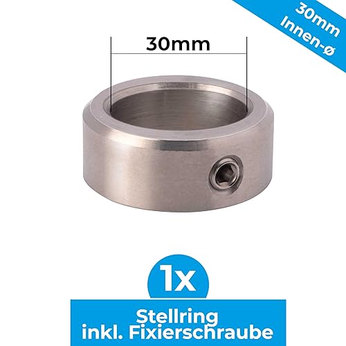 Stahlia Stellring 30mm 4 Stück Sicherungsring Edelstahl V2A rostfrei Stellringe mit Gewindestift Form A Wellenringe nach DIN 705 für Welle, Achse und Schubkarrenrad - Cheap-Us