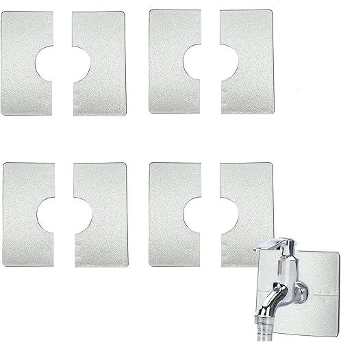 TINGWEN 4 Stück Wasserhahn Abdeckung Ventilloch Abdeckung Silber Geteilte Rohrabdeckungen Snap-In-Wasserhahn Abnehmbare dekorative Abdeckung Silber für Wasserhähne Rohre dekoration 28mm - Cheap-Us